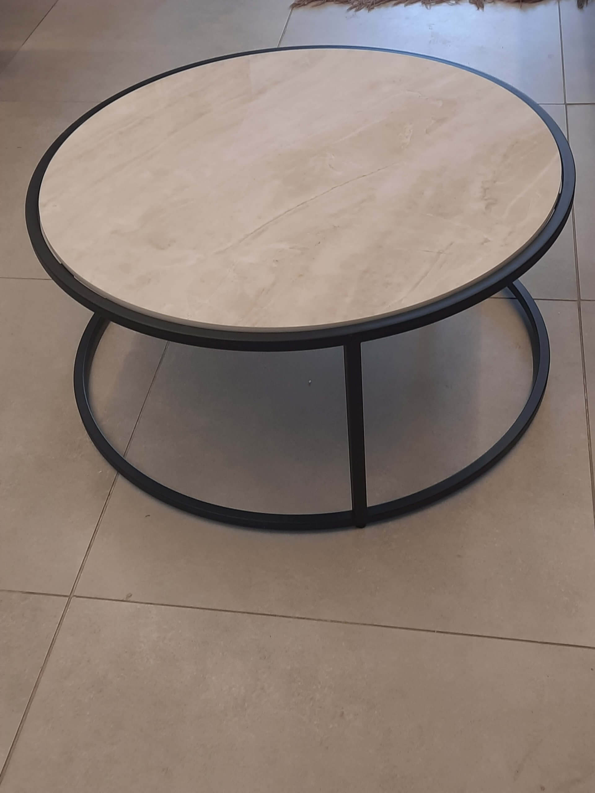 שולחן שיש עגול גרניט פורצלן טאג’ מאהל מבריק