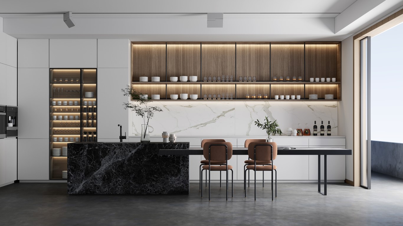 שיש למטבח מודרני מעוצב